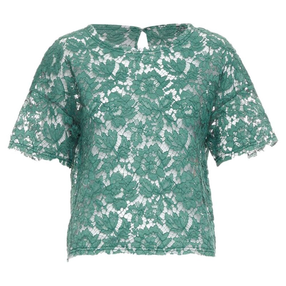 Valentino Floral Lace Crop Tshirt